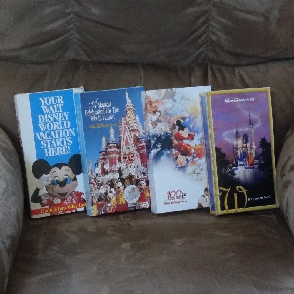 DISNEY Package ~ 4 WDW Promo VHS Tapes and BROCHURES ~ VINTAGE